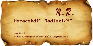 Maracskó Radiszló névjegykártya